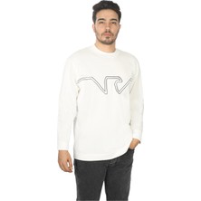 Emporio Armani Erkek Pamuklu Logo Detaylı Rahat Beyaz T-Shirt 6D1TDU 1JWZZ-01P3
