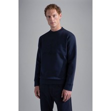 Paul & Shark Erkek Pamuklu Yuvarlak Yaka Marka Logolu Lacivert Sweatshirt 13311821-013