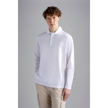 Paul & Shark Erkek Polo Yaka Düğme Kapamalı Kısa Kollu Beyaz Polo Yaka T-Shirt 24411219-010