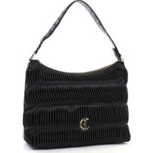 Just Cavalli Kadın Marka Logo Detaylı Çoklu Kart Bölmeli Günlük Siyah Omuz Çantası 76RA4BFB ZSA75-899