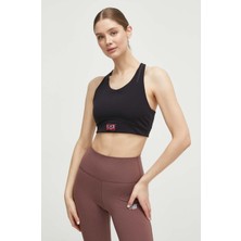 EA7 Kadın Kolsuz Slim Fit Marka Logo Desenli Crop Siyah Büstiyer 3DTH54 TJTFZ-1200