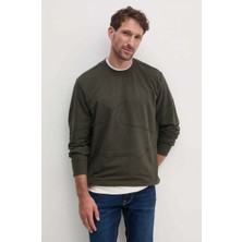 Paul & Shark Erkek Marka Logo Detaylı Regular Fit Uzun Kollu Haki Sweatshirt 14311874-036