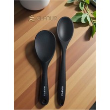 PremiumPort Isıya Dayanıklı Silikon Uzun ve Kısa Kaşık Seti, 2 Adet