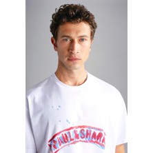 Paul & Shark Erkek Marka Logo Detaylı Bisiklet Yaka Regular Fit Beyaz T-Shirt 24411114-010
