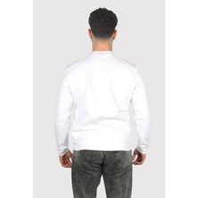Paul & Shark Erkek Pamuklu Uzun Kol Dokuma Günlük Kullanım Beyaz Sweatshirt 14311890-010