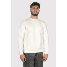 Paul & Shark Erkek Marka Logolu Uzun Kollu Rahat Beyaz Sweatshirt 14311842-469