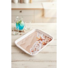 Blackstar Deniz Sahil Desenli Orta Boy Servis Tepsisi