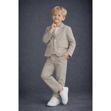 Butik Erkek Çocuk Pamuklu Keten Takım 2'li Ceketli Takım