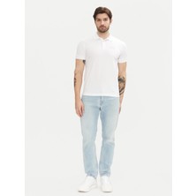 EA7 Erkek Regular Fit Logo Baskılı Kısa Kollu Pamuklu Beyaz Polo Yaka T-Shirt 8NPF14 PJVQZ-0100