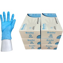 Broche Pudrasız Mavi Nitril Eldiven S Beden 6'lı Paket