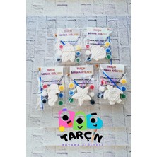 Tarçın Boyama Atölyesi Deniz Canlıları Taş Boyama Seti 5 Obje 5 Boya 5fırça