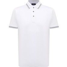 Paul & Shark Erkek Dokuma Polo Yaka Kısa Kol Günlük Beyaz Polo Yaka T-Shirt 24411320-010