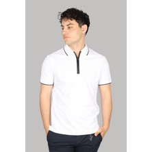 Paul & Shark Erkek Pamuklu Polo Yaka Kısa Kollu Günlük Kullanım Beyaz Polo Yaka T-Shirt 24411334-010