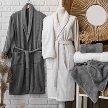 Schafer Home Sally Jakarlı Banyo Seti 6 Parça-Gri/beyaz