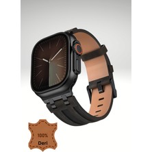 PSGT Akıllı Saat Uyumlu Luxury Deri Saat Kordonu ( 42-44-45-49MM) ve SERI10 ve 11(46MM) Hakiki Deri