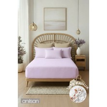 Anılsan Camelia Tek Kişi Düz Ranforce Çarşaf Set- Lila %100 Pamuk