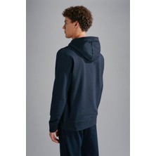 Paul & Shark Erkek Regular Fit Kapüşonlu Uzun Kollu Pamuklu Baskılı Lacivert Sweatshirt 14311829-050