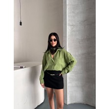 My Lunessa Bambu Dökümlü Oversize Salaş Gömlek