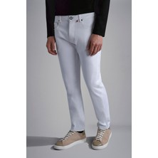 Paul & Shark Erkek Slim Fit Jean Pamuk Karışımlı 5 Cepli Beyaz Jeans 24414102-010
