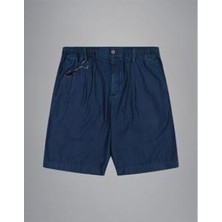 Paul & Shark Erkek Beli Lastikli Pamuklu Dokuma Kumaş Kısa Lacivert Şort 25414164-J03