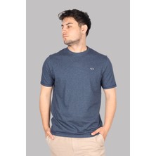 Paul & Shark Erkek Marka Logolu Pamuklu Normal Kalıp Günlük Mavi T-Shirt 24411014-013