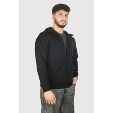 Paul & Shark Erkek Kapşonlu Yaka Fermuarlı Uzun Kollu Siyah Sweatshirt 14311867-011