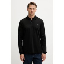 Paul & Shark Erkek Düğme Kapama Uzun Kol Polo Yaka Reqgular Fit Siyah-Gümüş Polo Yaka T-Shirt 15311727-11D