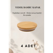 Zuri Design 4'lü Ahşap Vakumlu Yedek Kapak - Elysa ve Timeless Kahvaltılık & Saklama Kapları için Uyumlu