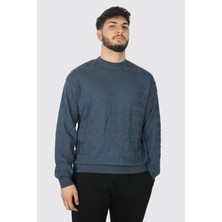 Emporio Armani Erkek Bisiklet Yakalı ve Uzun Kollu %100 Yün Mavi Kazak 6D1MXK 1MJNZ-09T6