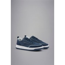Paul & Shark Erkek Hakiki Deri Rahat Taban Süet Detaylı Mavi Sneaker 14318003-050