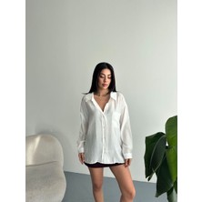 My Lunessa Bambu Dökümlü Oversize Salaş Gömlek