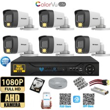 Vartek Bilişim Hikivision 6  Kameralı Gece Renkli 2mp 1080P Tak Çalıştır Hazır Kamera Seti
