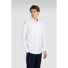 Paul & Shark Erkek Pamuklu Uzun Kollu Düğme Kapamalı Beyaz Gömlek 14313173-010
