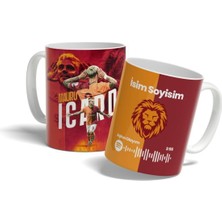 PremiumPort Sarı Kırmızı Aslan Tasarımlı Kişiye Özel Baskılı Hediye Kupa