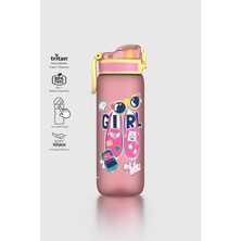 Renga Rybo-X Soft Touch Desenli 630 ml Tritan Çocuk Matara 912162 Pembe