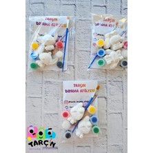 Sitic Taş Boyama Seti 6 Obje 3 Fırça 3 Boya