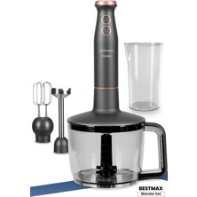 Allians Antrasit Geniş Hazneli 1500W Paslanmaz Çelik 3'ü 1 Arada Çok Fonksiyonlu Blender
