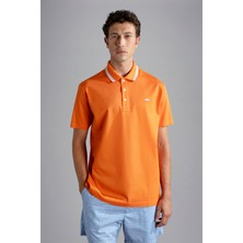 Paul & Shark Erkek Pamuklu Polo Yakalı Düğme Kapamalı Kısa Kollu Turuncu Polo Yaka T-Shirt 24411262-305