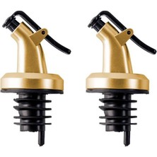 PremiumPort Gold Renk Yağdanlık ve Yağlık Kapaklı 2'li Set, Damlatmaz ve Sızdırmaz