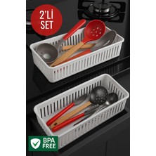 PremiumPort Çekmece Içi 2'li Kaşıklık Sepet Organizer, Düzenli ve Şık Saklama