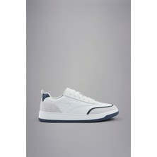 Paul & Shark Erkek Hakiki Deri Rahat Taban Süet Detaylı Beyaz Sneaker 14318003-010