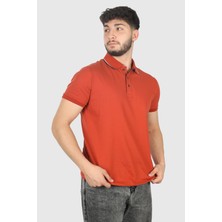 Paul & Shark Erkek Dokuma Polo Yaka Kısa Kol Günlük Turuncu Polo Yaka T-Shirt 14311715-972