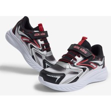 Tonny Black Çocuk Unisex Siyah Kırmızı Eva Faylon Taban Cırtlı Lastik Bağcıklı Spor Ayakkabı