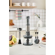 Allians Güçlü 1000W Cam Hazneli Blender Seti, Şık Galaxy Grey Tasarım