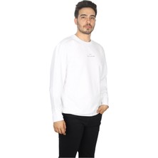 Paul & Shark Erkek Pamuklu Uzun Kol Dokuma Günlük Kullanım Beyaz Sweatshirt 14311897-46A