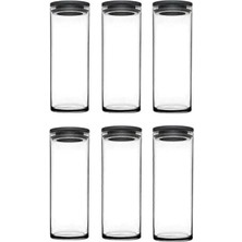 Teknotrust Vakumlu Cam Kavanoz Seti, 6'lı, 1230 Cc, Gri, Saklama Kabı, Dayanıklı