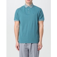 Emporio Armani Erkek Basic Kısa Kollu Logolu Açık Mavi Polo Yaka T-Shirt 3D1FM5 1JTKZ-07A6