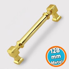 Nzb Mobilya Çekmece Mutfak Dolabı Dolap Kapak Kulplar Kulb Kulp 128 mm Kulp Gold Altın