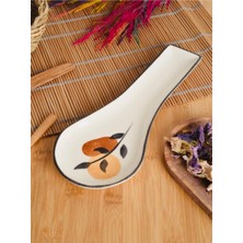 PremiumPort Seramik Güz Desenli Kirli Kaşıklık, Tezgah Üstü Kepçe ve Kaşık Altlığı