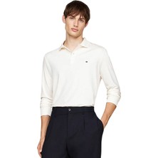 Tommy Hilfiger Erkek %100 Pamuklu Normal Kesim Uzun Kollu Ekru Polo Yaka T-Shirt MW0MW37317-Z00
